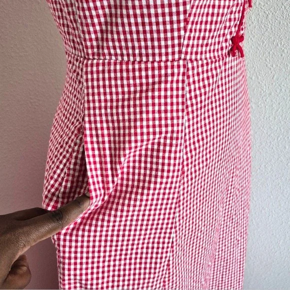 Rachel Zoe Red and White Gingham Midi Dress - Picture 7 of 15